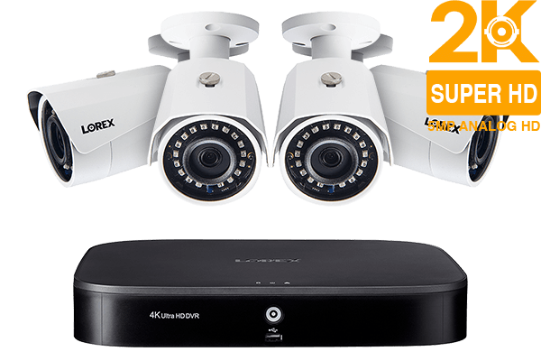 PACK DVR 8 canaux 4K Ultra HD 1 To avec 4 caméras bullet 2K Super HD 5 MP 2KA84	