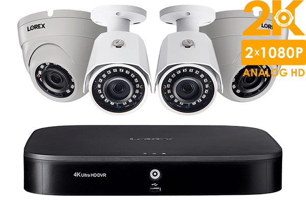 PACK DVR 8 canaux 4K Ultra HD 1 To avec 4 caméras 2 bullet et 2 Dôme 2K Super HD 5 MP 2KMPX422D	